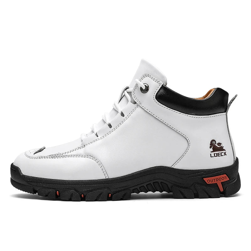 High-Top Men's Hiking Boots for Outdoor Driving Camping Picnic - Durable Comfortable Men's Mountain Climbing Shoes