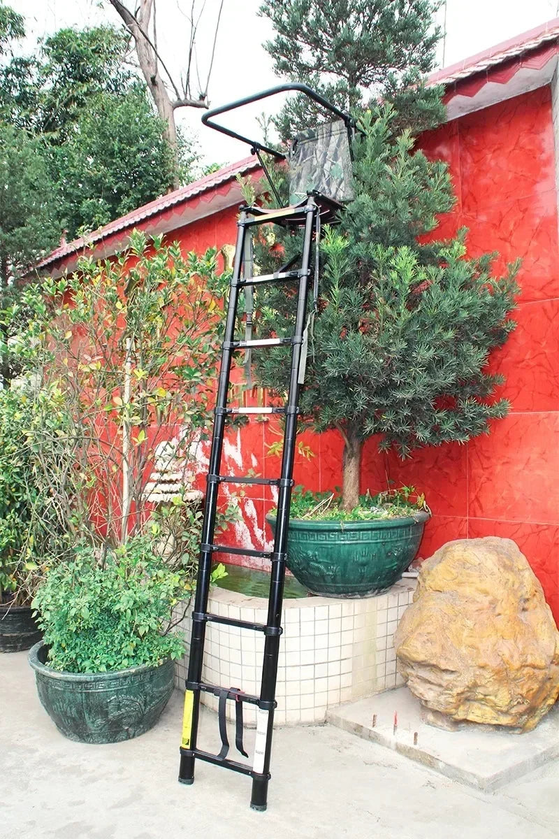 【Premium】z For SC02 Hunting Telescopic Tree Stand Ladders 2.6M Fold Le Tree Stand Seats Aluminum Hunter Chair Stand Animals Obse