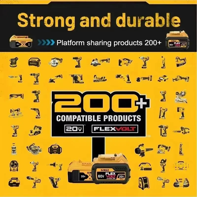 New 100% Original Dewalt 9.0Ah 20V/60V Power Tool Battery DCB206 DCB205 DCB200 DCB203 For Dewalt Power Cordless Drill