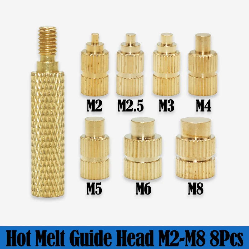 Heat Set Insertion Tool M2 M3 M4 M5 M6 M8 Brass Thread Insert Nut Soldering Iron Tip Copper Embedded Kit for Plastic 3d Printing