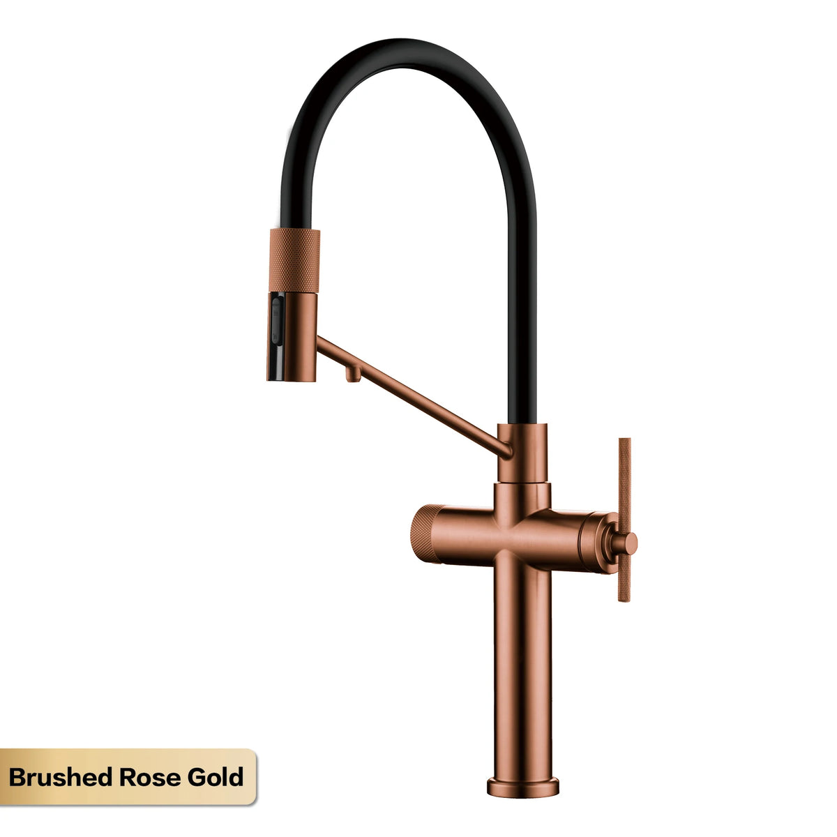 AITANA Brushed Rose Gold Pull-Out Kitchen Faucet with Luxury Drinking Water Mode 3 Function Hot & Cold Water Single Hole Sink Ta