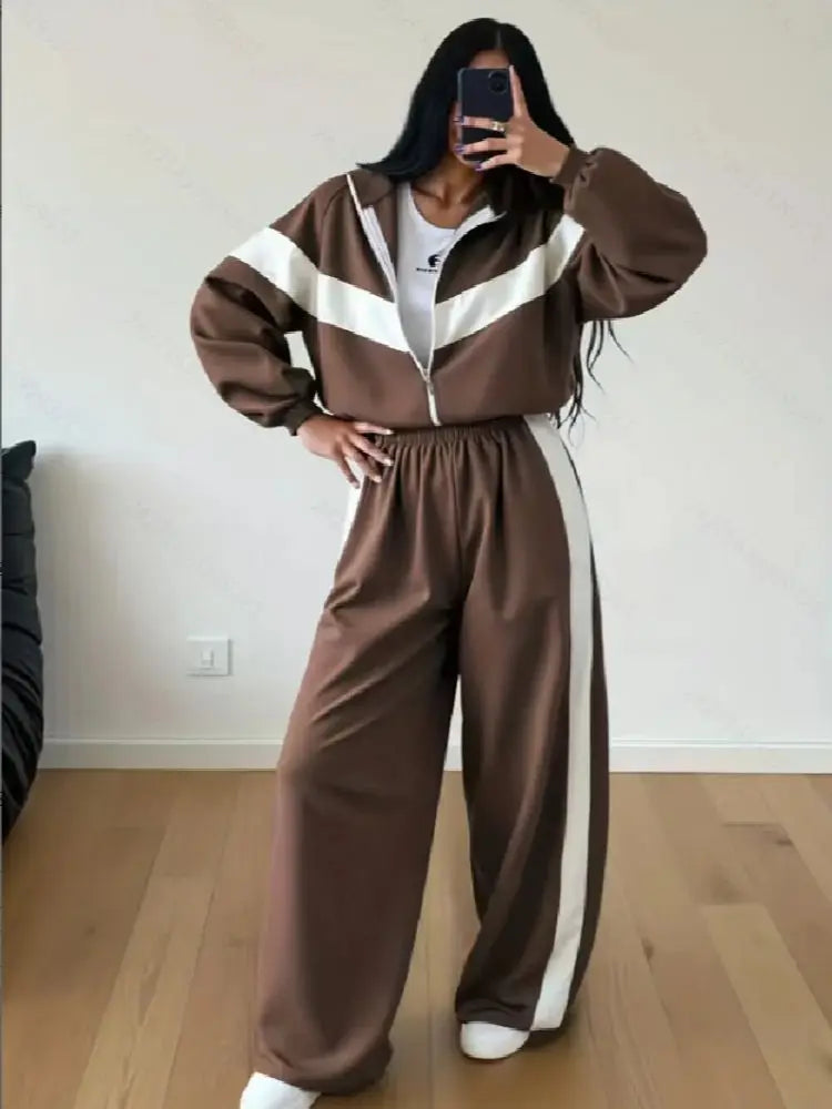 New Fashion Casual Sport Set Zipper Cardigan Long Pants Two-Piece Set Comfortable Breathable Men's Clothing