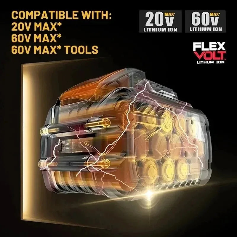 Original Dewalt 60V/20V Battery, 5AH 6AH 9AH Dewalt Battery,  DCF DCD DCG DCS DWE Series  Power Tools Battery Free Air Shipping