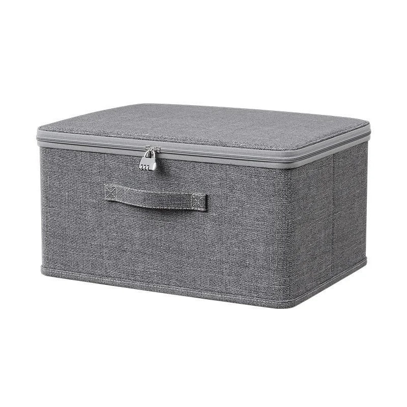 4Pcs Large Foldable Storage Boxes, Cationic Fabric Waterproof Organizer Bin with Zipper Handle for Wardrobe Bedroom Clothes Home