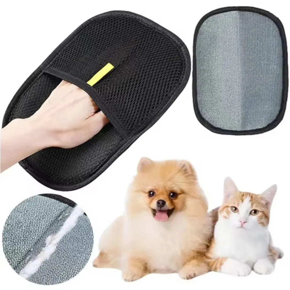 Pet Grooming Deshedding Gloves, Pet Hair Remover Brush Glove for Dog, Cat, Rabbit, Long Short Curly Fur
