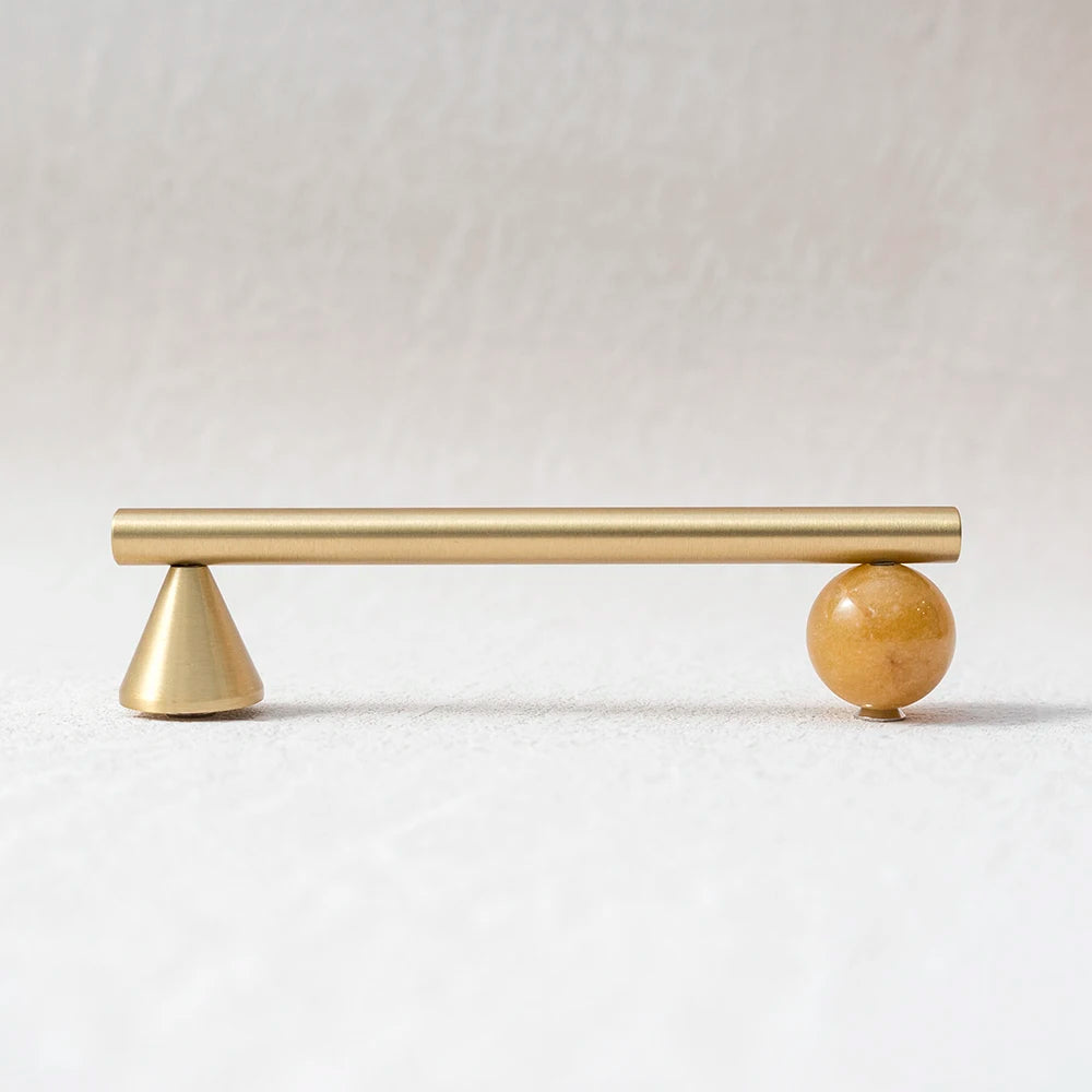Natural Crystal + Brass Furniture Handles for Kitchen Cupboard Drawer Pulls Home Decor/ Pink Cabinet Hardware Decorative Knob