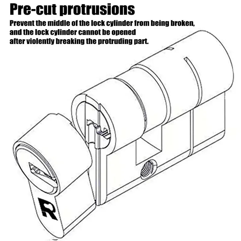 Double clutch lock cylinder, keys can be used at both ends of the lock cylinder at the same time.forgot to remove the key