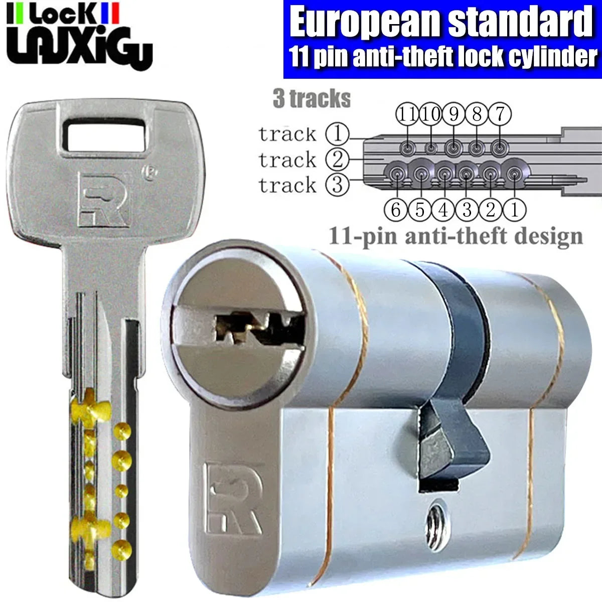 Double clutch lock cylinder, keys can be used at both ends of the lock cylinder at the same time.forgot to remove the key