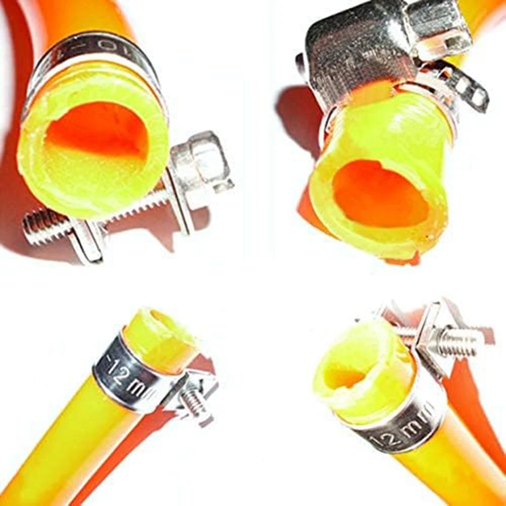 10 Pieces of All 304 Stainless Steel Mini Fuel Line Hose Clip Diesel Gold Clip 6mm-20mm Optional Size (13-15mm)