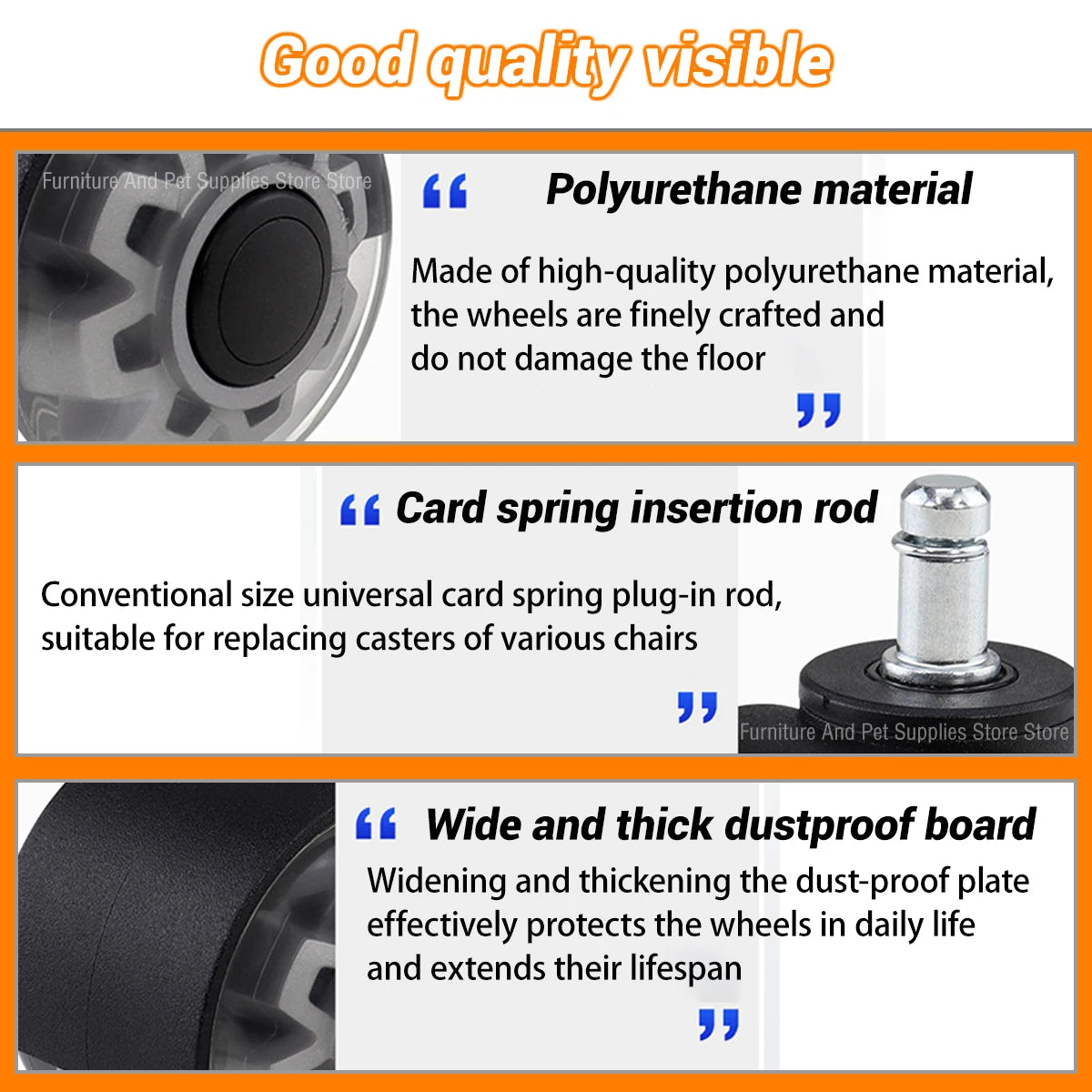 1-5PCS Universal Mute Wheel Office Chair Caster Swivel Rubber Soft Safe Rollers Furniture Hardware Chair Wheels for Desk Office