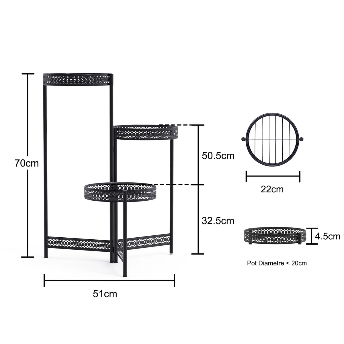 Various Styles Wood/Metal Plant Stand Flower Pots Display Holder Garden Shelf Shelving for Patio Balcony Living Room
