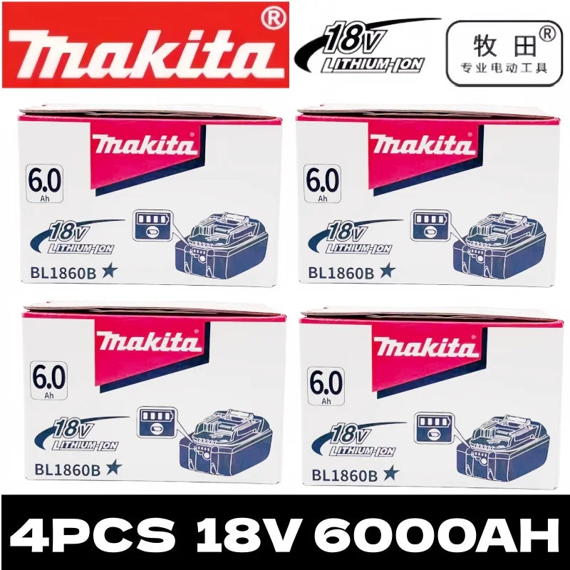 Genuine Makita 18V LXT 6.0Ah Li-ion Rechargeable Battery, Replacement for BL1840 BL1850 BL1860 Power Tool Battery