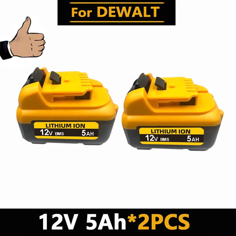1-4Pack 12V Replacement For DEWALT DCB120 Lithium-ion Batteries 12V 3.0-6.0Ah Battery DCB123 DCB125 DCD710  Power Tools Battery