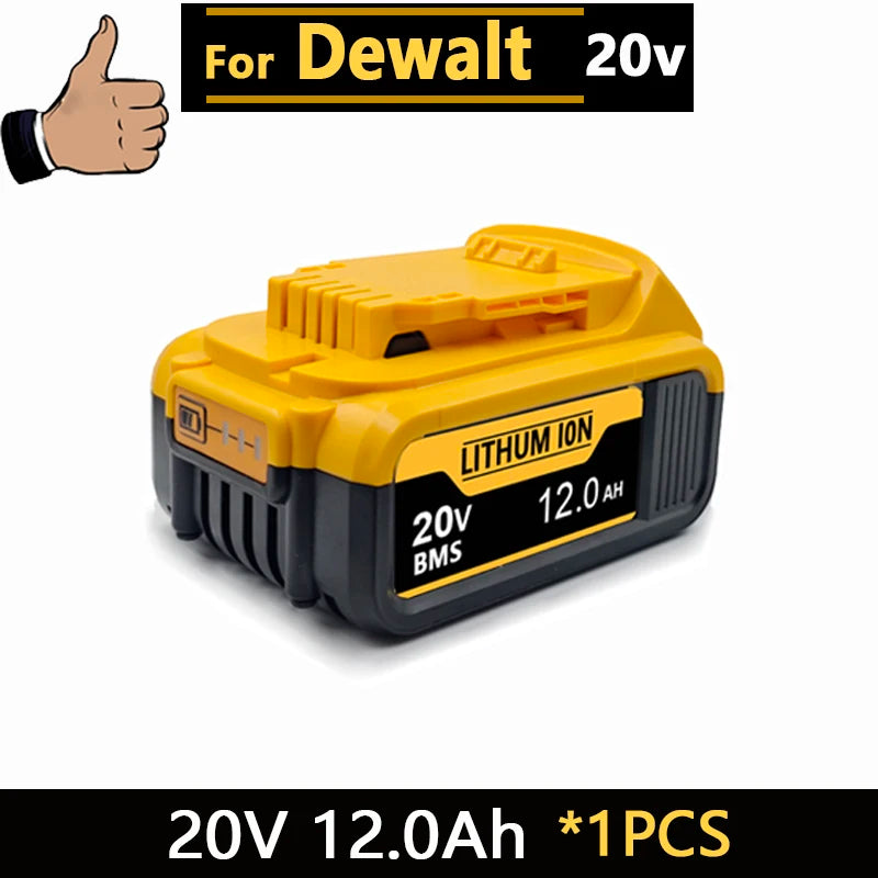 for Dewalt 20V Battery, 3AH 6AH 8AH 12AH Lithium Ion Battery, for Dewalt DCB200 DCB206 DCD805 Power Tool Replacement Battery