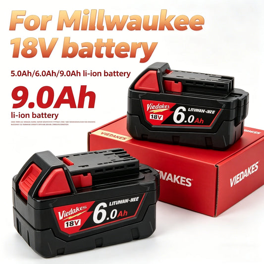 For Milwaukee 18V Battery 5Ah/6Ah/9Ah Lithium Replacement Battery For Milwaukee 48-11-1860 48-11-1850 48-11-1840 Tool Battery🛟