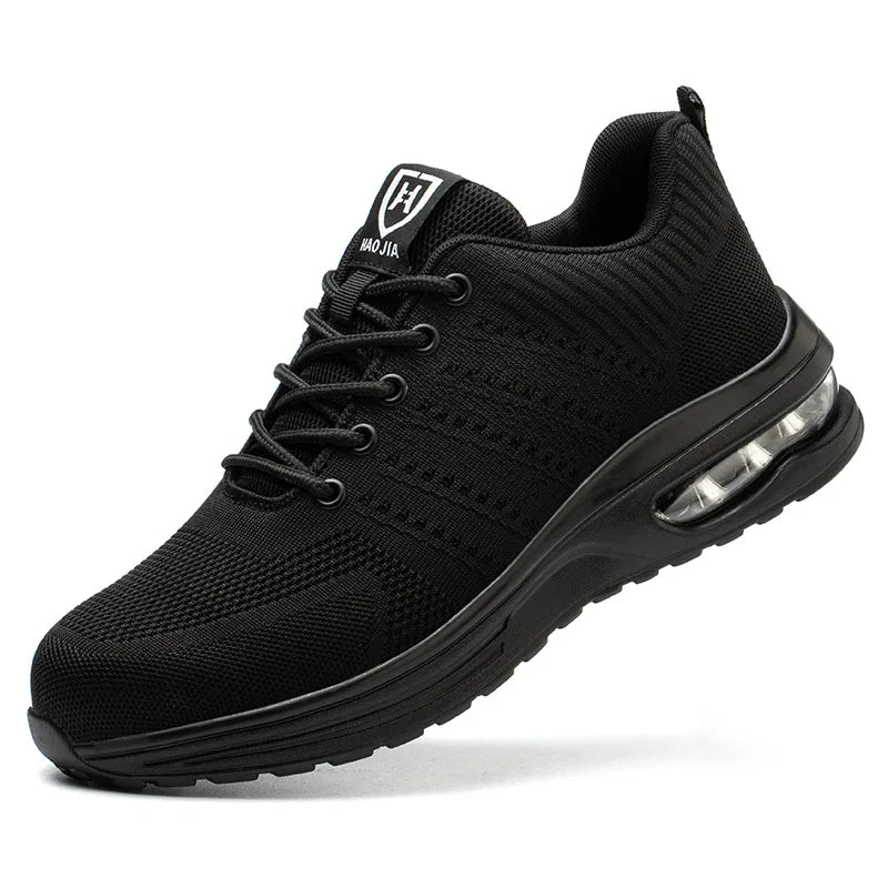 Men's Steel Toe Safety Sneakers Lightweight Puncture-Resistant Sole Anti-smash Industrial Protective Boots Breathable Sneakers
