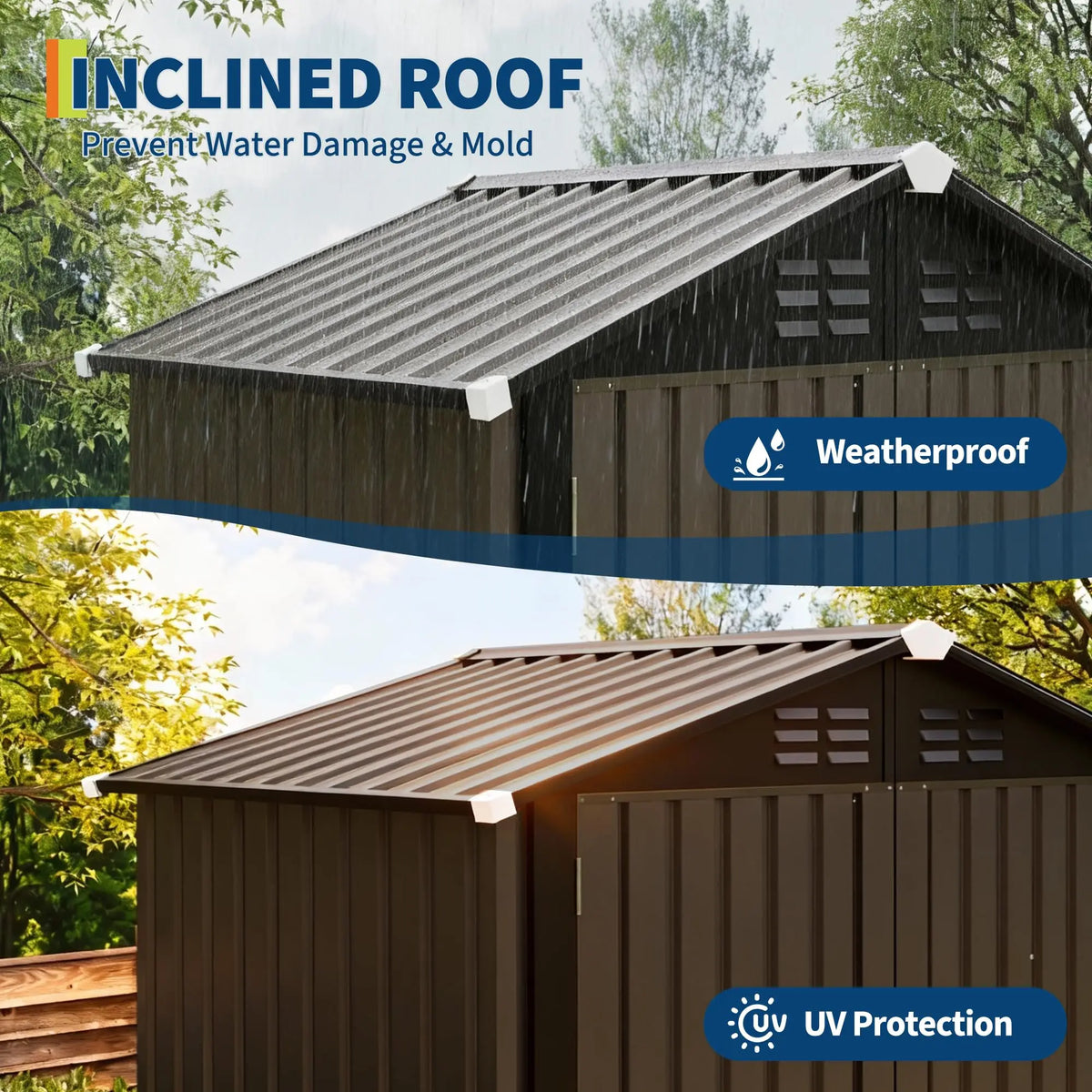6x4FT Outdoor Metal Storage Shed, 130 Cu Ft Galvanized Steel Garden Tool Shed With Sloped Roof, Lockable Door, Window And Vent