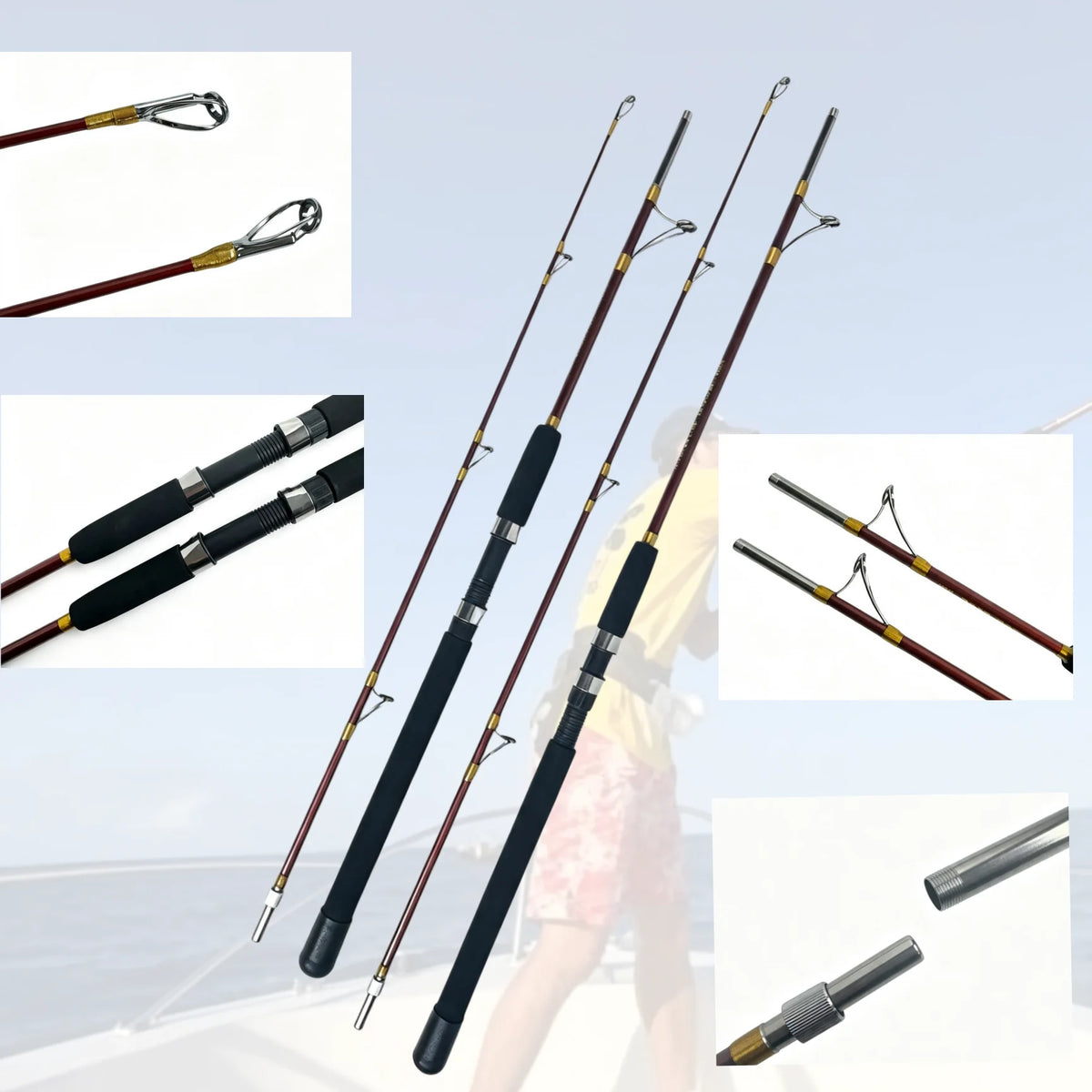 30-80LB Slow Jigging Rod Boat Rod Jig Rod Ocean Fishing Rod Saltwater Fishing Rod 6'0"/180cm 7'0"/210cm