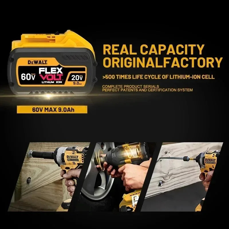 Original Dewalt 60V/20V Battery, 5AH 6AH 9AH Dewalt Battery,  DCF DCD DCG DCS DWE Series  Power Tools Battery Free Air Shipping