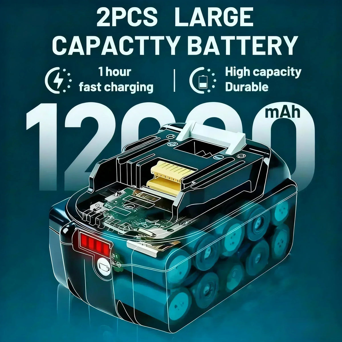 100% Original for Makita 18V 12Ah/10Ah/8Ah Battery for Makita Tool,DTD173、TW004G、DGA506 Rechargeable Replacement Lithium Battery