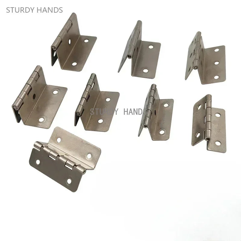 20pcs Thickened iron silent three fold hinge four fold double bend engineering cabinet door furniture hinge hardware accessories