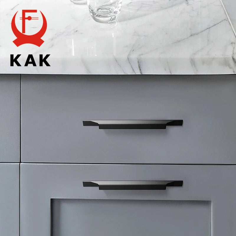 Gold Cabinet Handles Aluminum Alloy Black Kitchen Handles Cupboard Door Pulls Drawer Knobs Barn Door Handle Furniture Handle