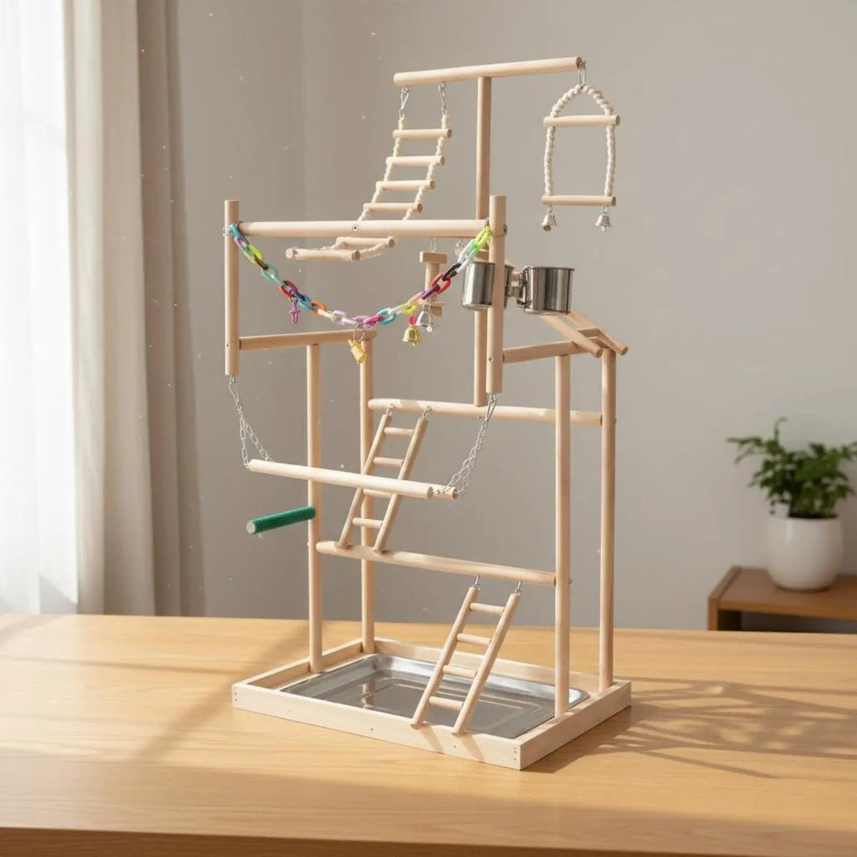 Bird Play Stand Platform Ladder Training Gym Parrot Playground Enrichment Perch for Cage Accessories