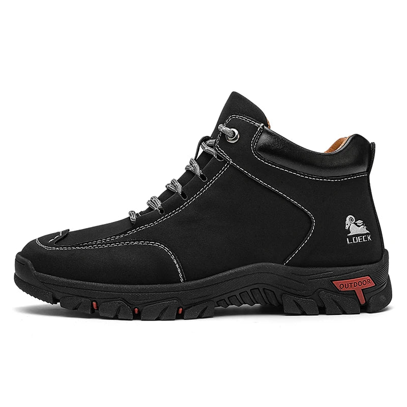 High-Top Men's Hiking Boots for Outdoor Driving Camping Picnic - Durable Comfortable Men's Mountain Climbing Shoes