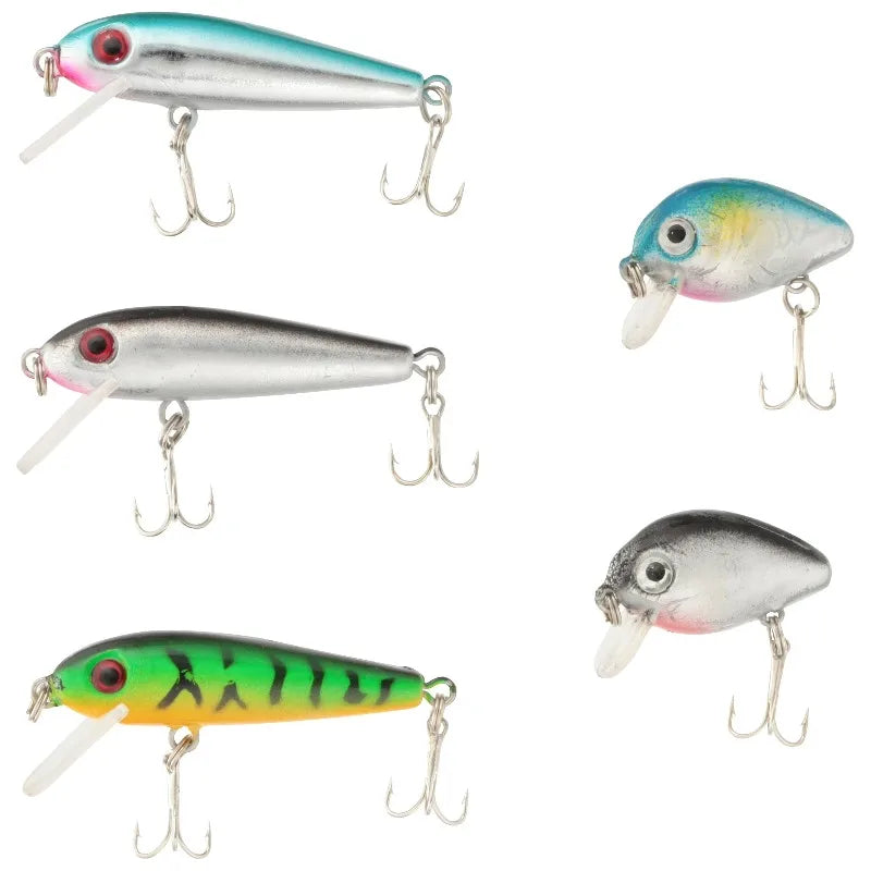Trout Hard Bait Kit, 5 Pack, Assorted Colors