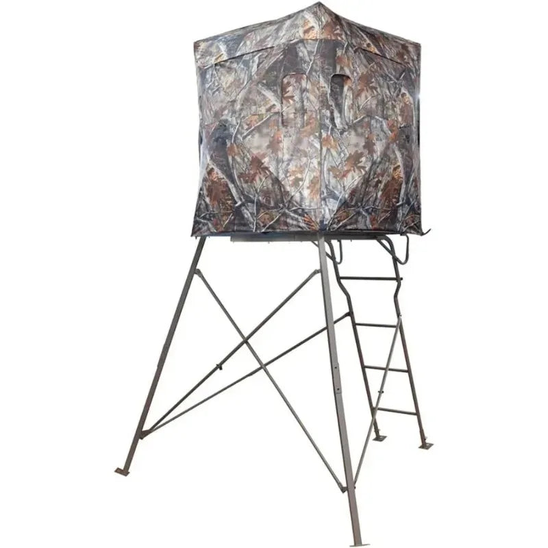 6' Tripod Hunting Tower Blind, 2 Person Stand with 4' x 4' Platform for Deer, Antelope, Elk