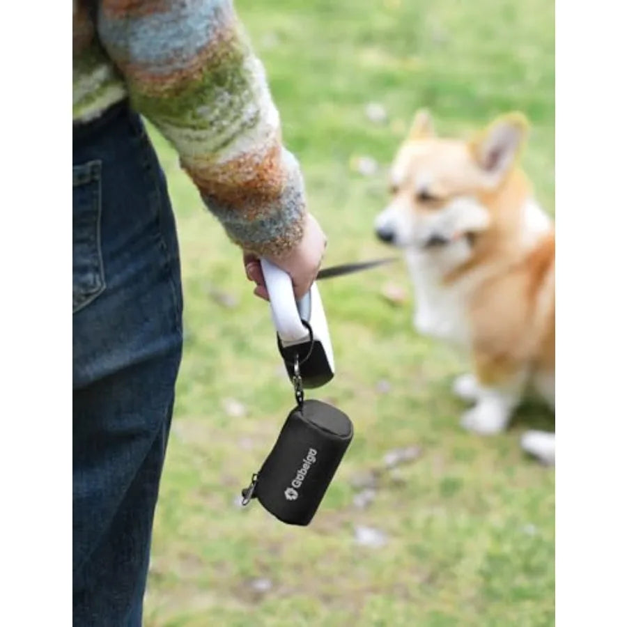 Dog Poop Bag Holder for Leash, Large Opening for Easy Pull Out, Doggy Poo Bag Dispenser with Used Waste Bag Carrier Suitable fo