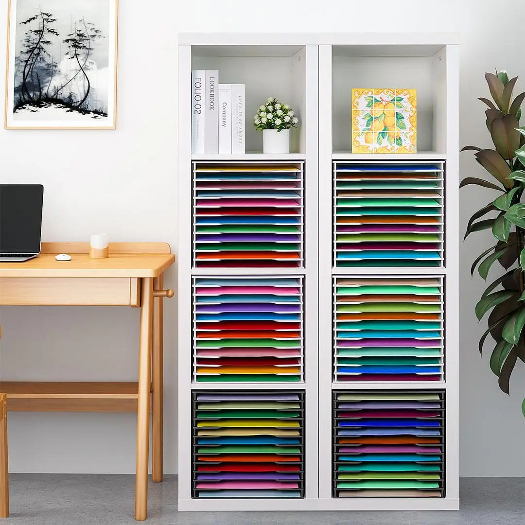 Magazine Rack 12 Tier Pvc Literature Organizer 13x12.2x13 Inch Adjustable Shelves For Home Office Classroom