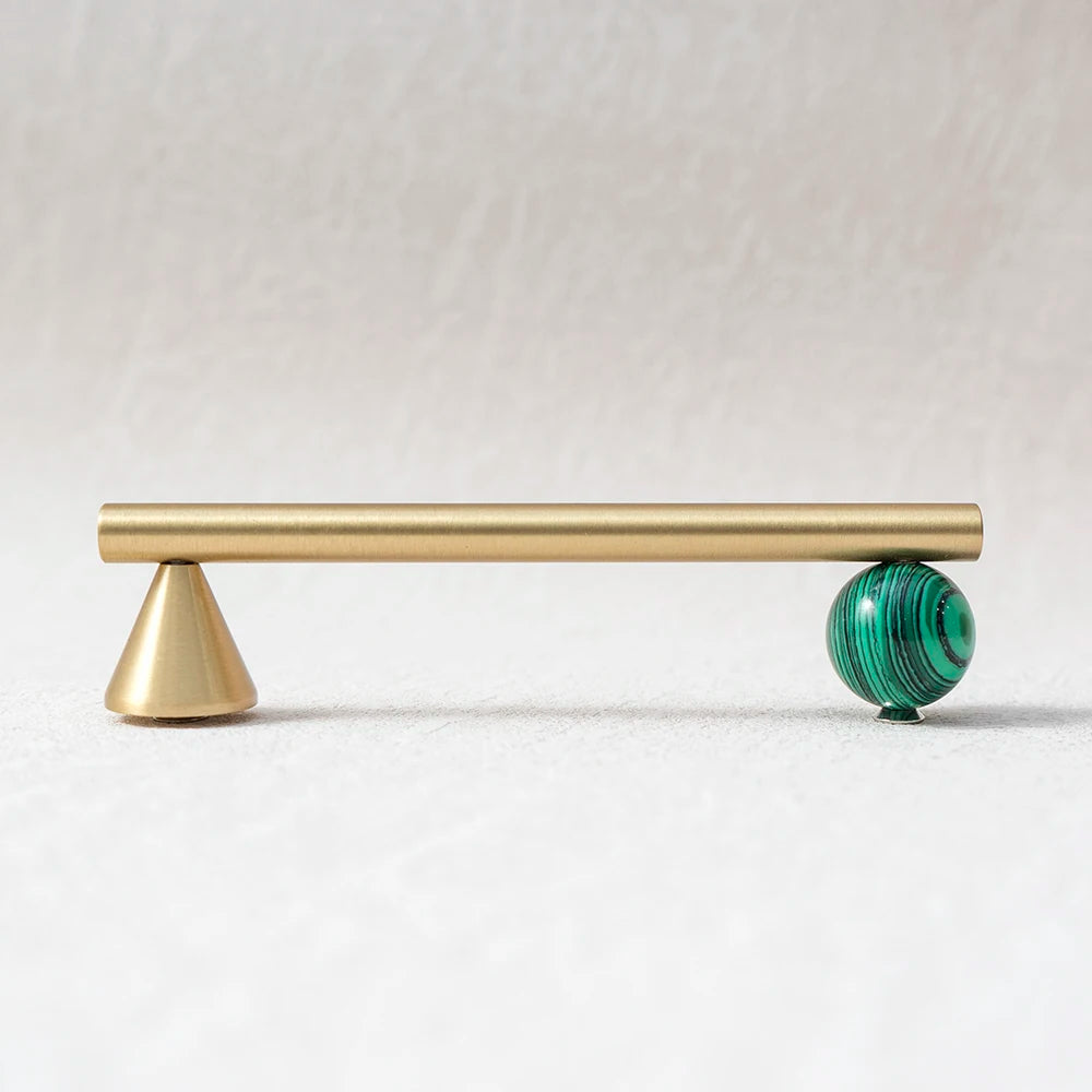 Natural Crystal + Brass Furniture Handles for Kitchen Cupboard Drawer Pulls Home Decor/ Pink Cabinet Hardware Decorative Knob