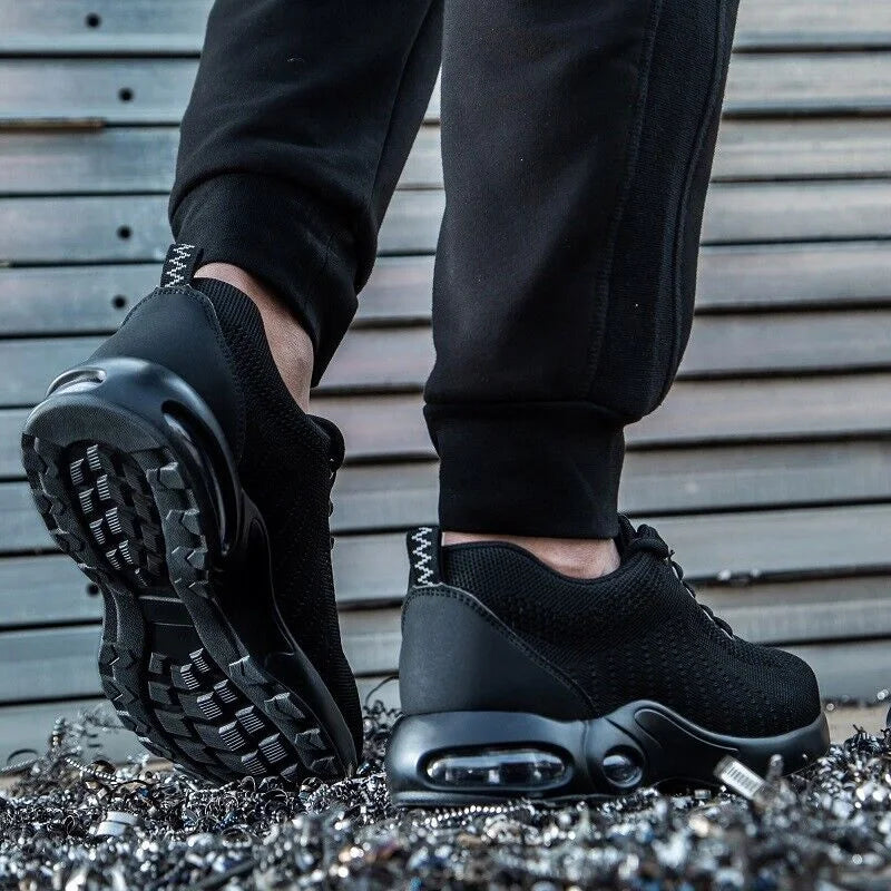 Industrial Steel Toe Safety Shoes Mens Lightweight Breathable Work Boots Anti-smash Puncture Resistant Construction Work Shoes