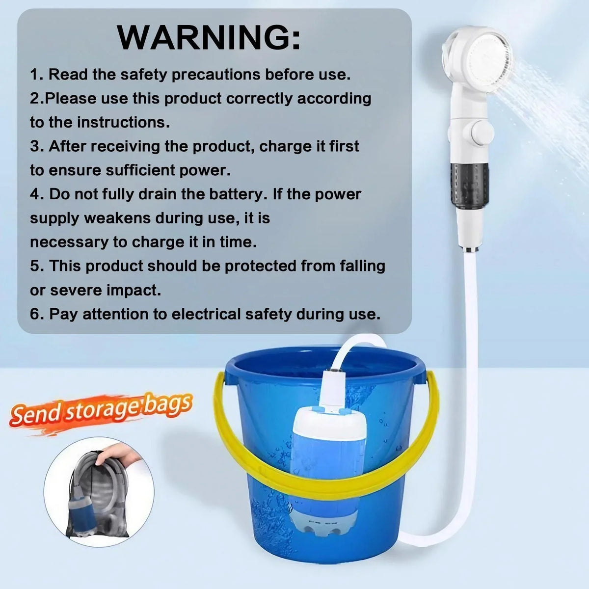 Portable Shower Camping Shower Pump Rechargeable Battery Powered Outdoor Travel Kit Portable Car Washer Camping Gear Pet Shower With Compact Portable Design Long Lasting Battery Dual Flow Modes Easy Tool Free Setup For Hiking