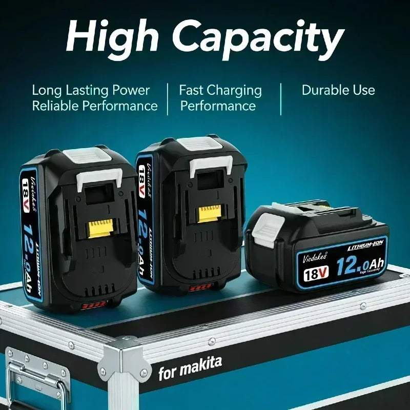 Original for Makita 18V Battery, 12000mAh LED Rechargeable Lithium Battery, 🔋BL1830 BL1850 BL1840 for Makita 18V Tool Battery