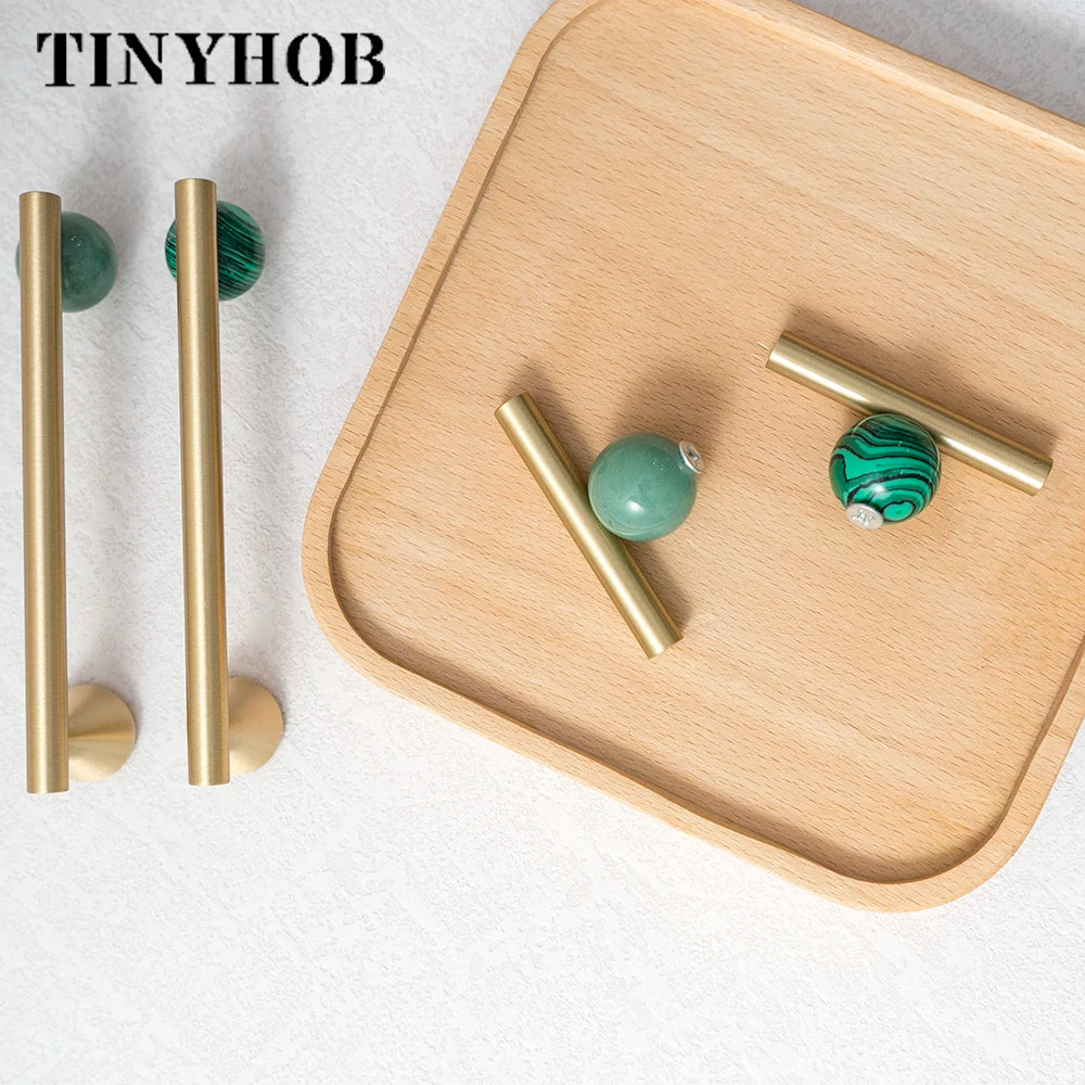 Natural Crystal + Brass Furniture Handles for Kitchen Cupboard Drawer Pulls Home Decor/ Pink Cabinet Hardware Decorative Knob