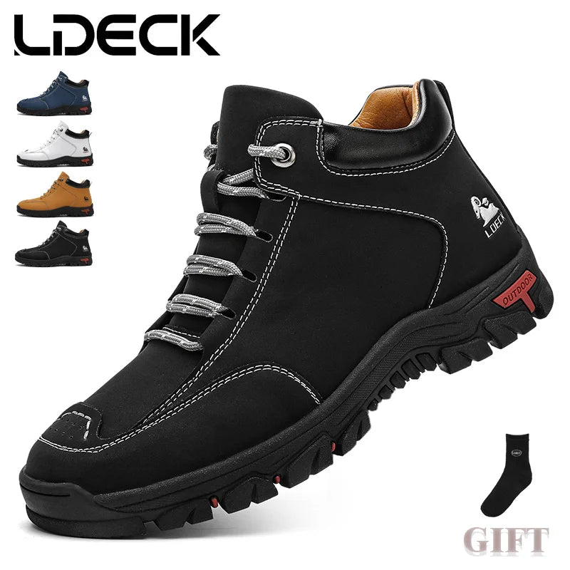 High-Top Men's Hiking Boots for Outdoor Driving Camping Picnic - Durable Comfortable Men's Mountain Climbing Shoes
