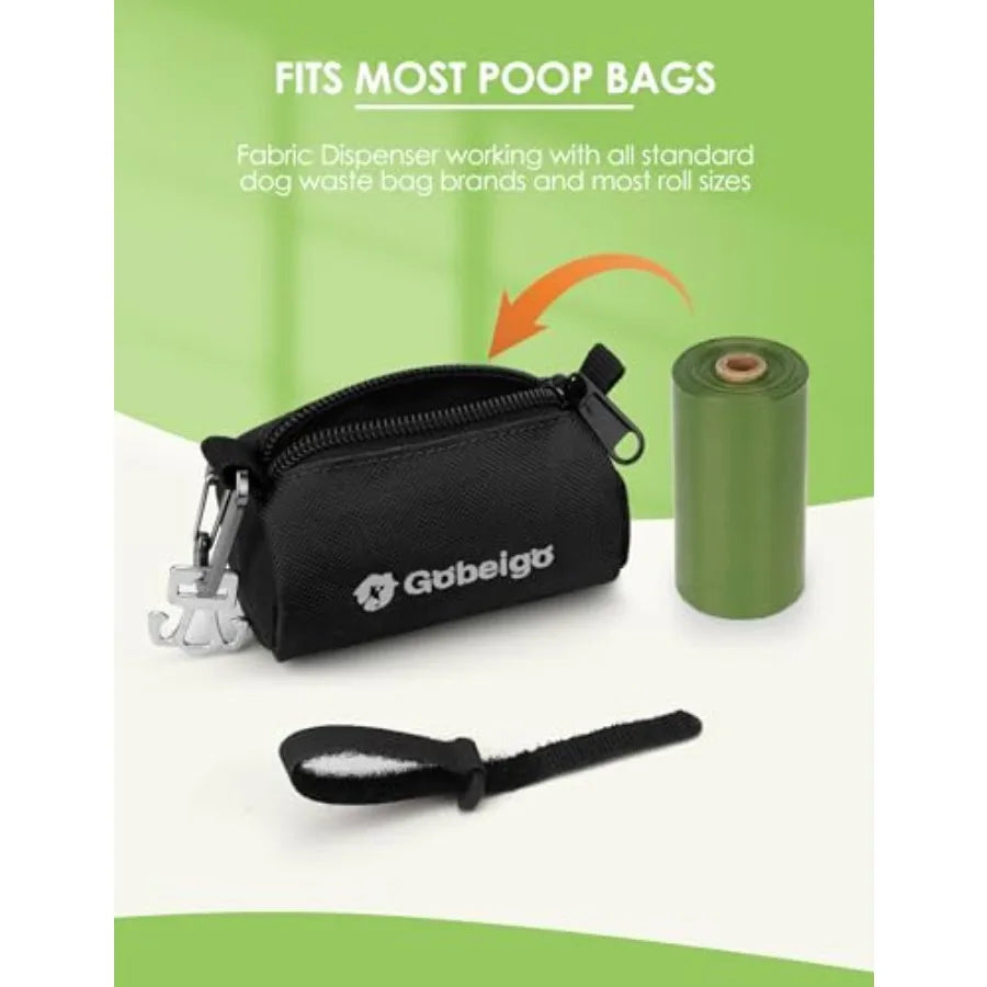 Dog Poop Bag Holder for Leash, Large Opening for Easy Pull Out, Doggy Poo Bag Dispenser with Used Waste Bag Carrier Suitable fo
