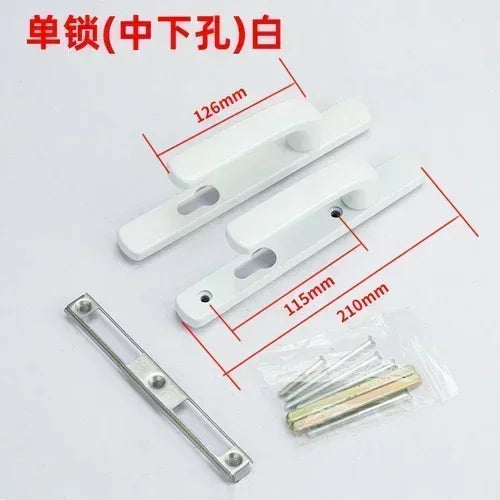 1 Set of Iron Bridge Cutoff Aluminum Flat Door Lock Modern and Simple Flat Open Double-sided Handle Lock Hardware Lock Bedroom