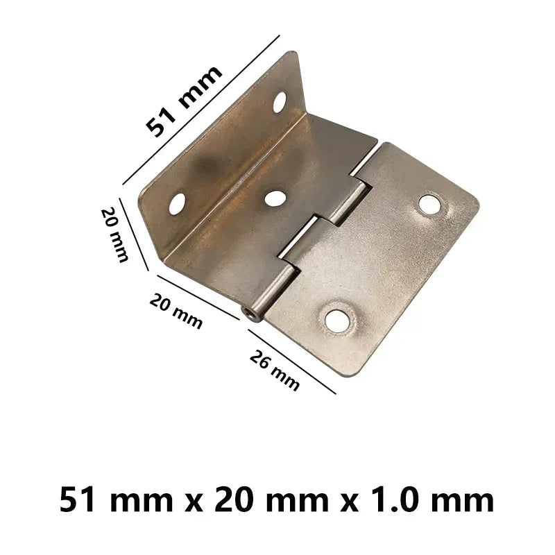 20pcs Thickened iron silent three fold hinge four fold double bend engineering cabinet door furniture hinge hardware accessories