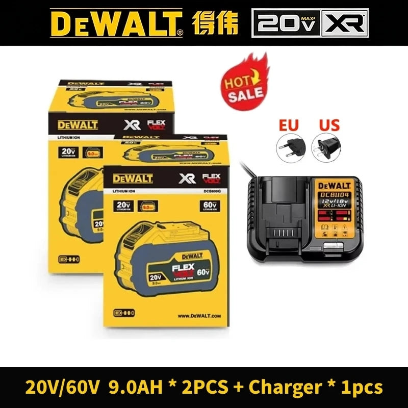 DeWalt Original 20V 60V 6Ah 9Ah MAX Battery Power Tool Replacement for DeWalt DCB184 DCB182 DCB205 DCB200 18Volt 20v Battery