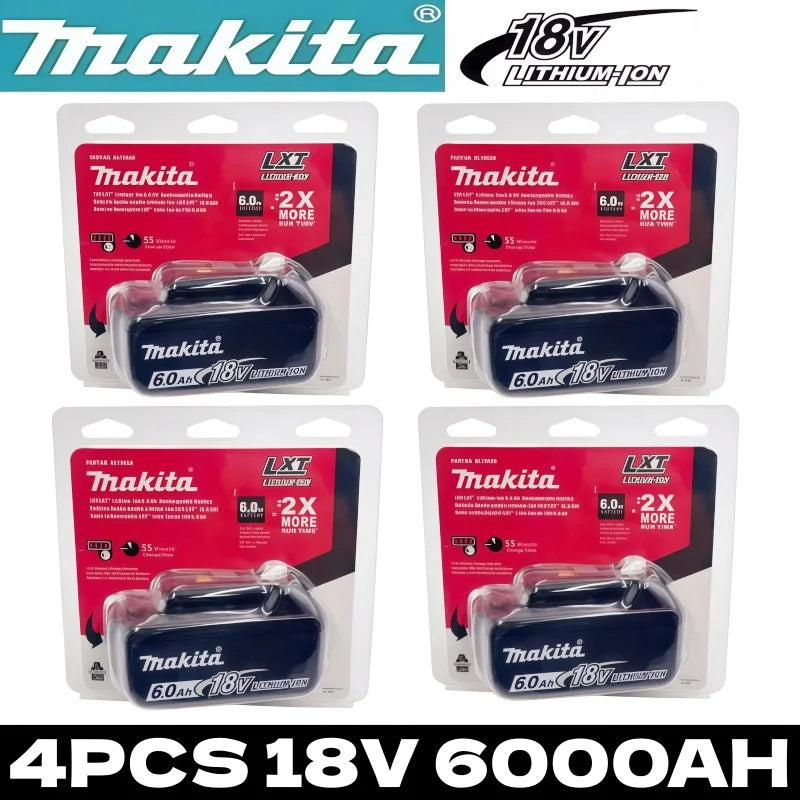 Genuine Makita 18V LXT 6.0Ah Li-ion Rechargeable Battery, Replacement for BL1840 BL1850 BL1860 Power Tool Battery