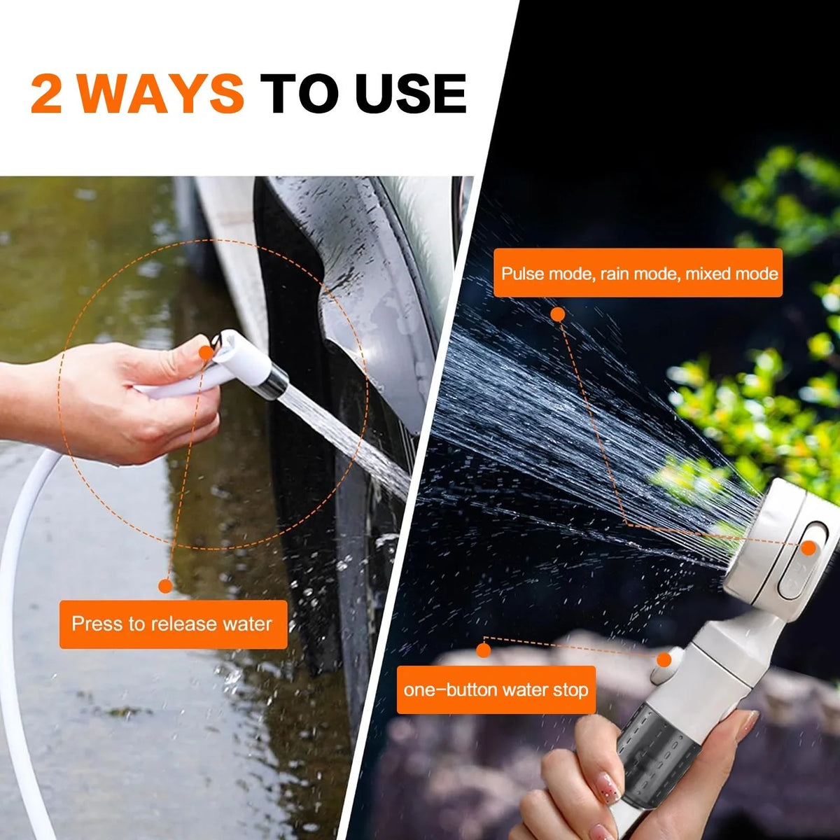 Portable Shower Camping Shower Pump Rechargeable Battery Powered Outdoor Travel Kit Portable Car Washer Camping Gear Pet Shower With Compact Portable Design Long Lasting Battery Dual Flow Modes Easy Tool Free Setup For Hiking