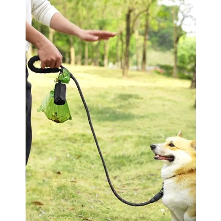 Dog Poop Bag Holder for Leash, Large Opening for Easy Pull Out, Doggy Poo Bag Dispenser with Used Waste Bag Carrier Suitable fo