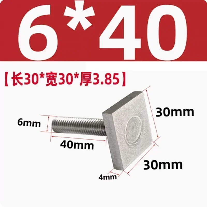5Pcs Stainless Steel T-Slot Chute Rail Track T Shape Type Rectangle Hammer Head Bolt Screw M6 M8 Hardware Tools Supplies