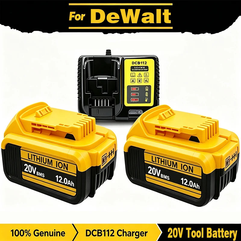6Ah 8Ah 12Ah For DeWalt 20V MAX Rechargeable Lithium Battery Fit DCB Series Cordless Drill Wrench Power Tool Battery