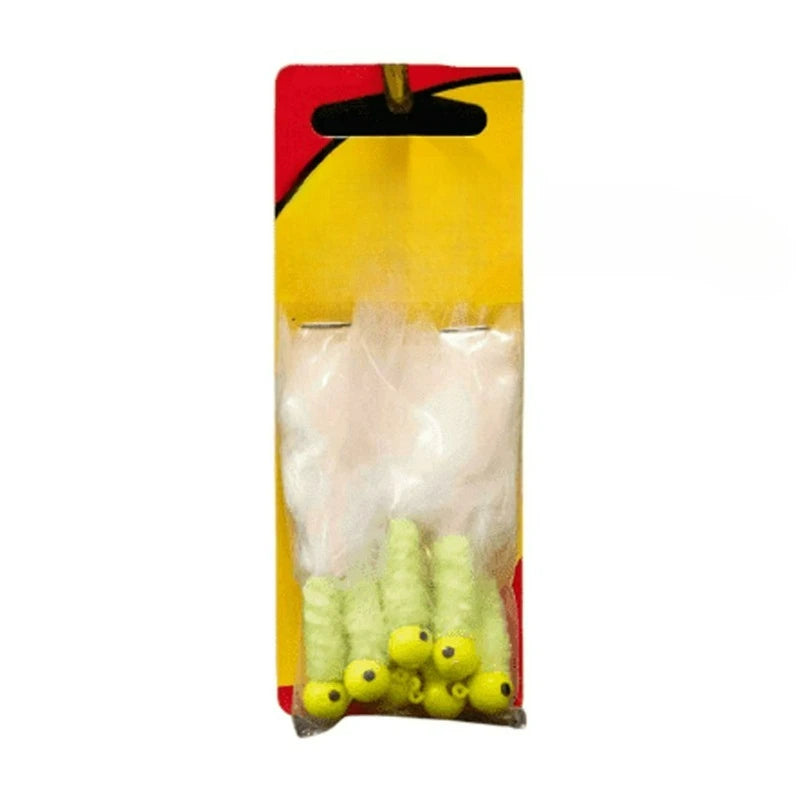 (2 Pack) Fishing Lure, Chartreuse/Chartreuse/White, 2.5 IN