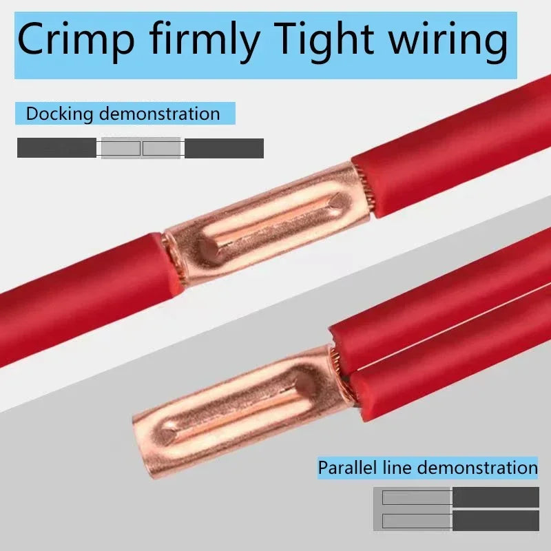 1000Pcs GT Copper Connecting Pipe Wire Joint Connector φ1.5/2/2.5/3/4/5/6/7/8/10mm Cold Crimping Terminal Red Copper And Pliers