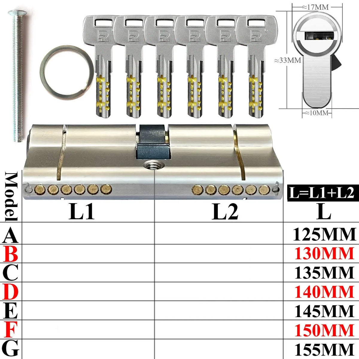 Double clutch lock cylinder, keys can be used at both ends of the lock cylinder at the same time.forgot to remove the key